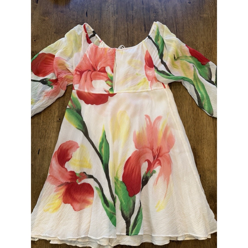 Alice + Olivia 100% Silk Floral Dress Women's Small